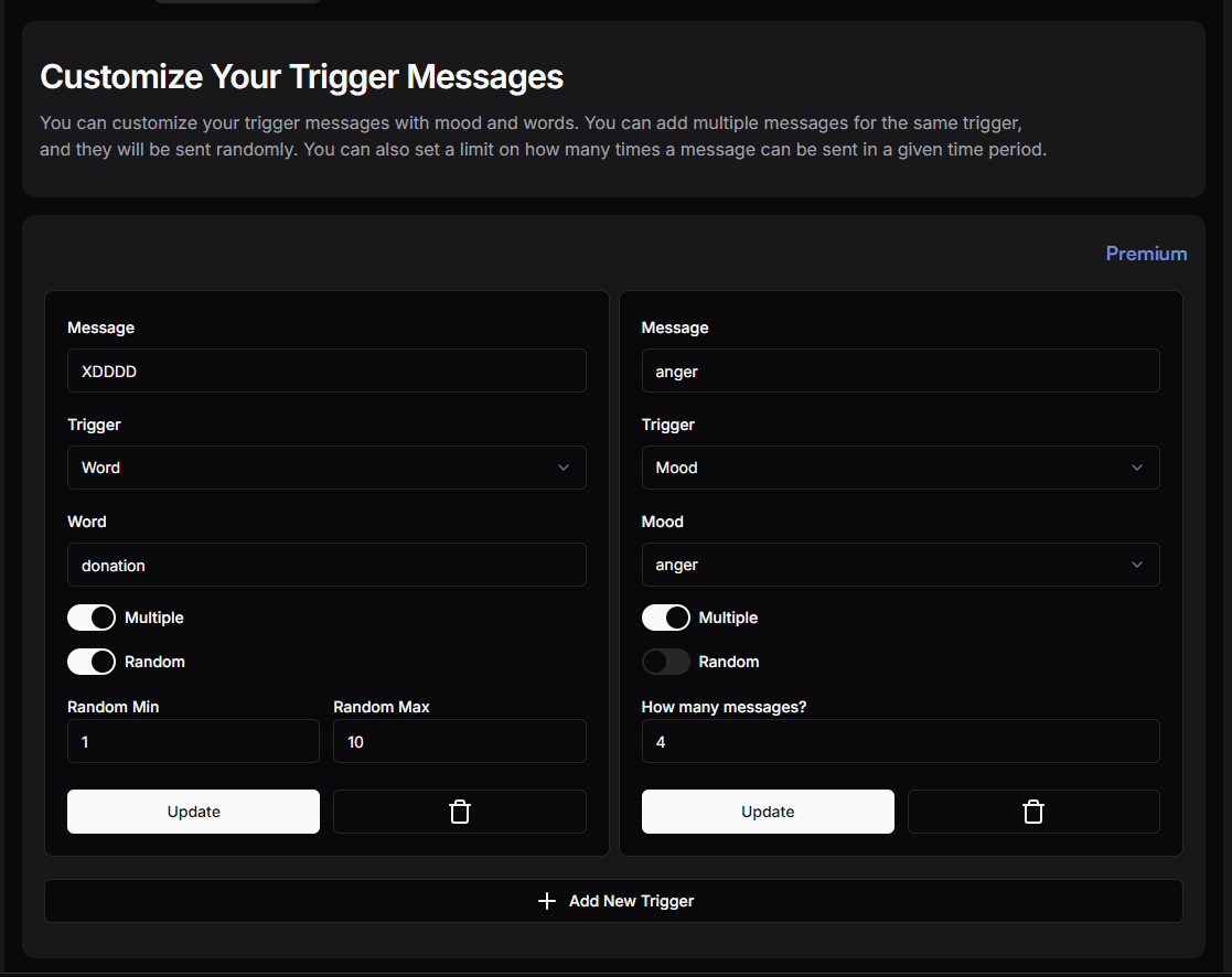 Trigger Messages Navigation